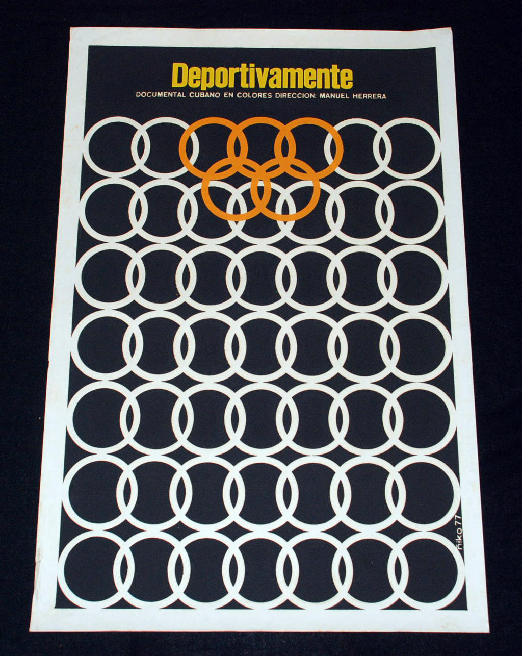 1977 Original Cuban Movie Poster.Plakat.Affiche.affisch"Olympics.Sports art