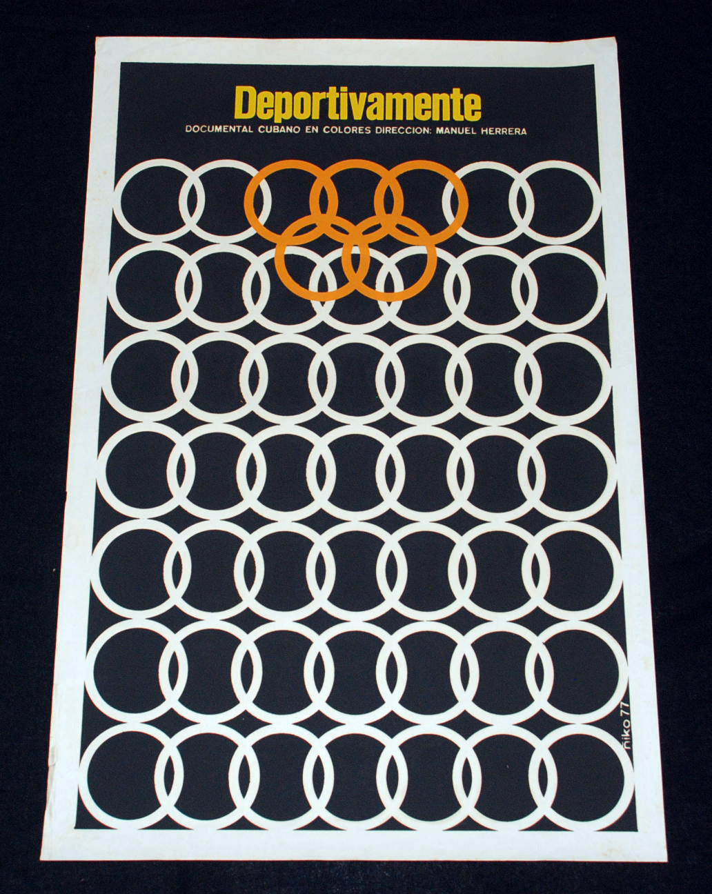 1977 Original Cuban Movie Poster.Plakat.Affiche.affisch"Olympics.Sports art