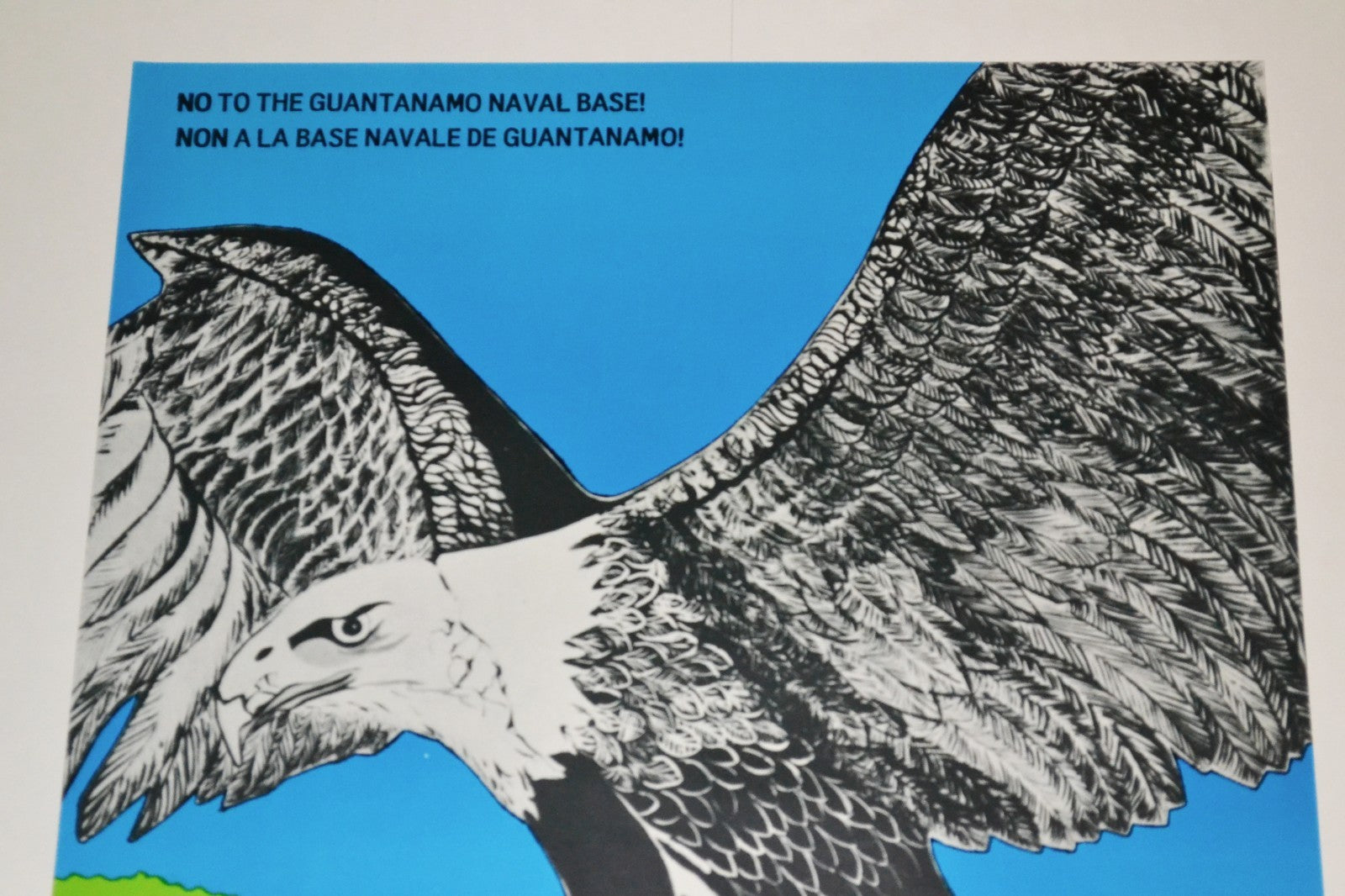 1991 Cuban Original Political Poster.OSPAAAL.No Guantanamo to US Base.