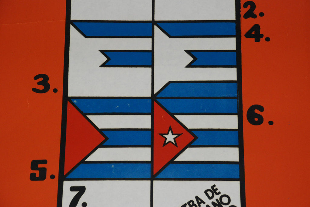 1983 Original Cuban Movie Poster"Puerto Rico Cinema"Geometric ART.Cuba flag