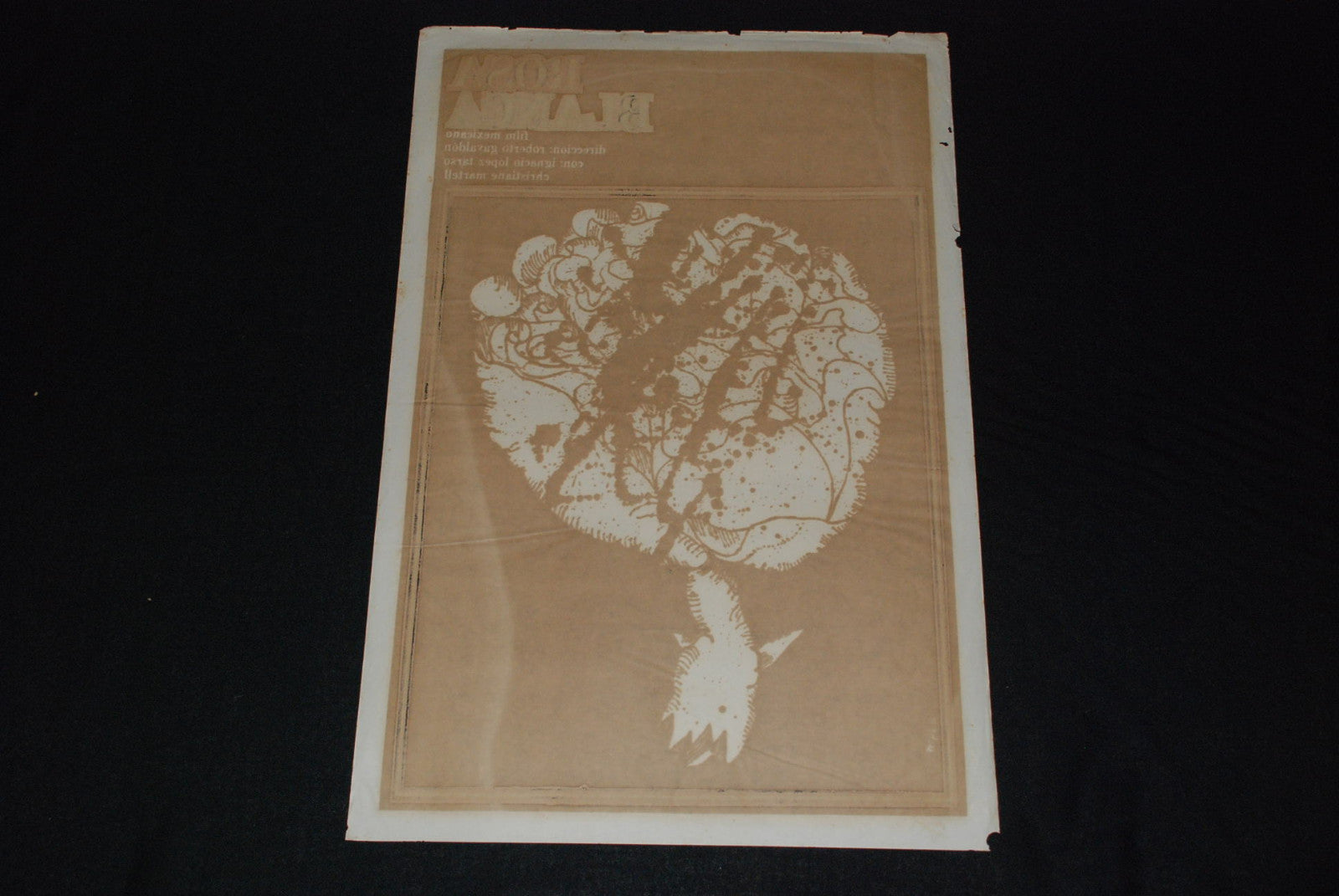 1976 Original Cuban Silkscreen Movie Poster"Rosa Blanca.White Rose"Mexico film