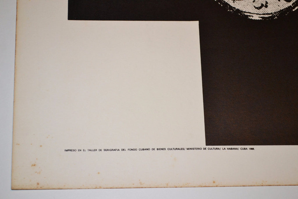 1988 Original Cuban Silkscreen Movie Poster"Time to Die.Bleeding clock on cross.