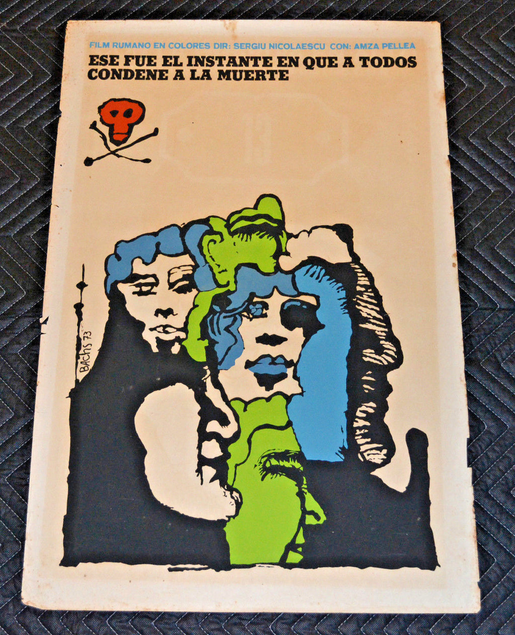 1973 Original Cuban Movie Poster"Condemned"Sergiu Nicolaescu Romanian art film