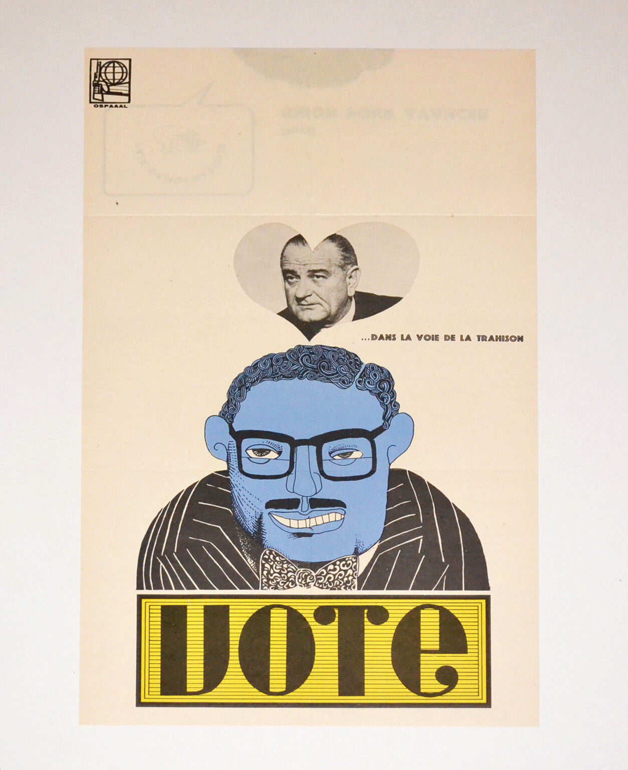 1968 Cuban Political Poster.Plakat.President LB.Johnson Road to Treason Origami.