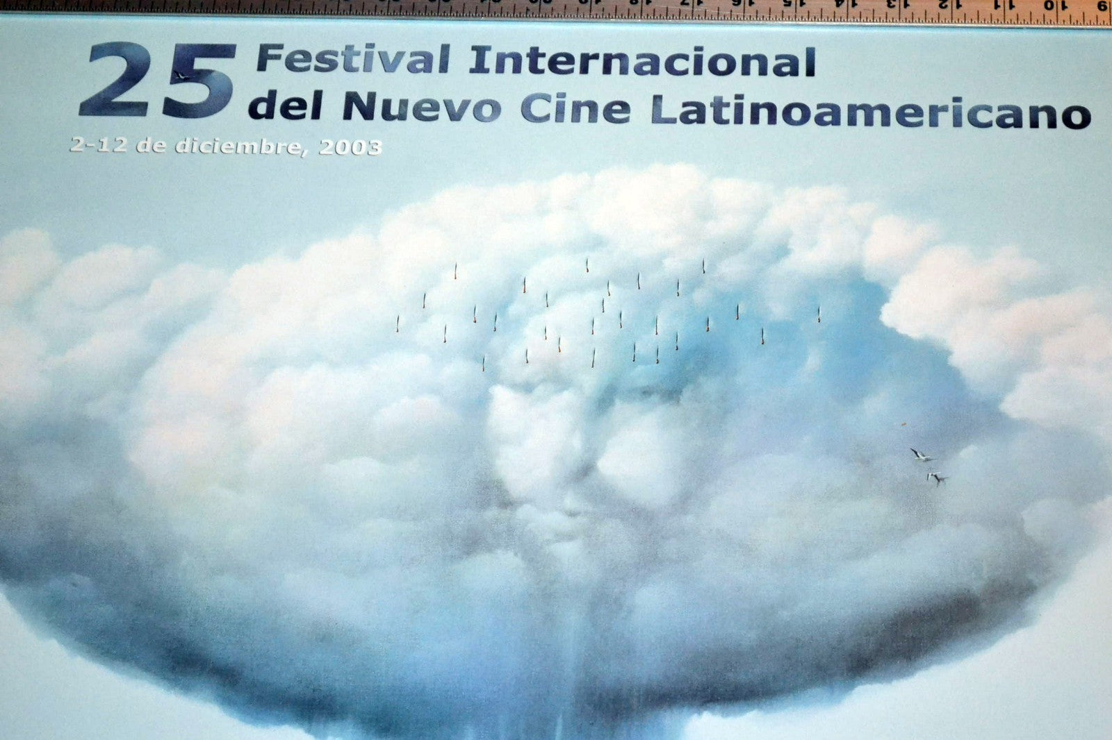 Original Cuban movie Poster.25th Festival of Cinema.Rancano art.Atomic cloud