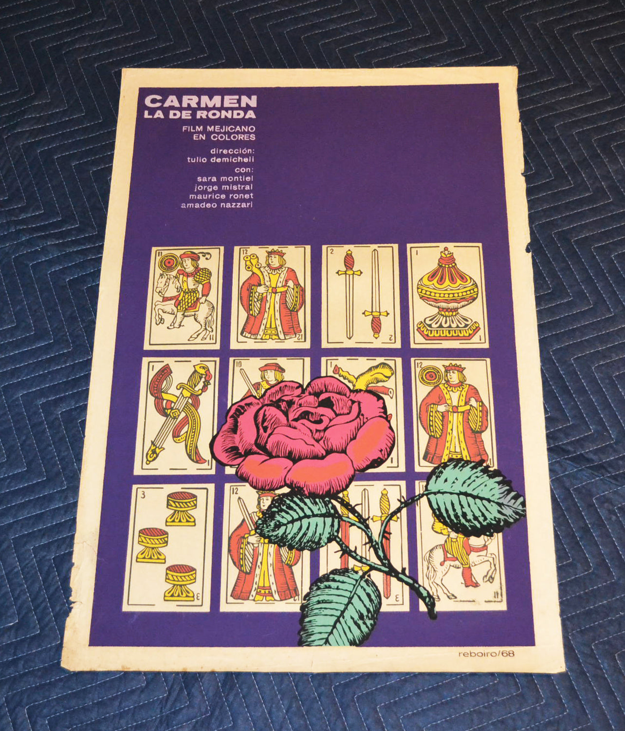 1968 Original Cuban Silkscreen Movie Poster.Carmen la de Ronda.Mexican art film.