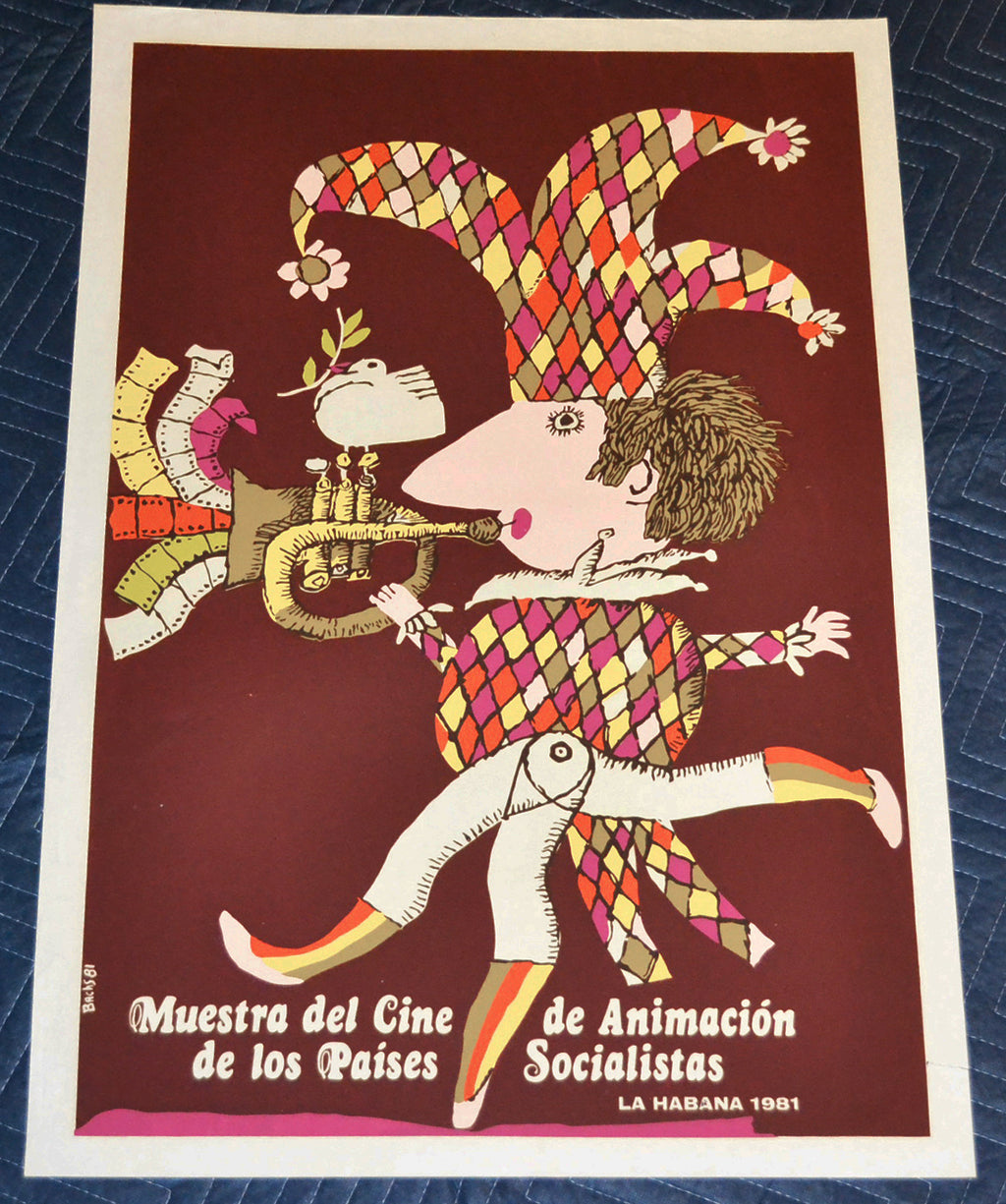 1981 Cuban ORIGINAL Movie Poster.Plakat.Affiche.affisch"Socialist Buffoon"art