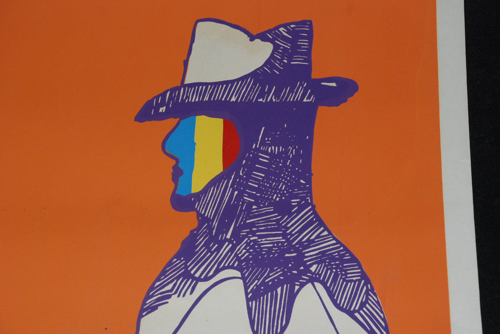 1974 Original Cuban Movie Poster.Romania.Manole Marcus"LONELY Detective"Art