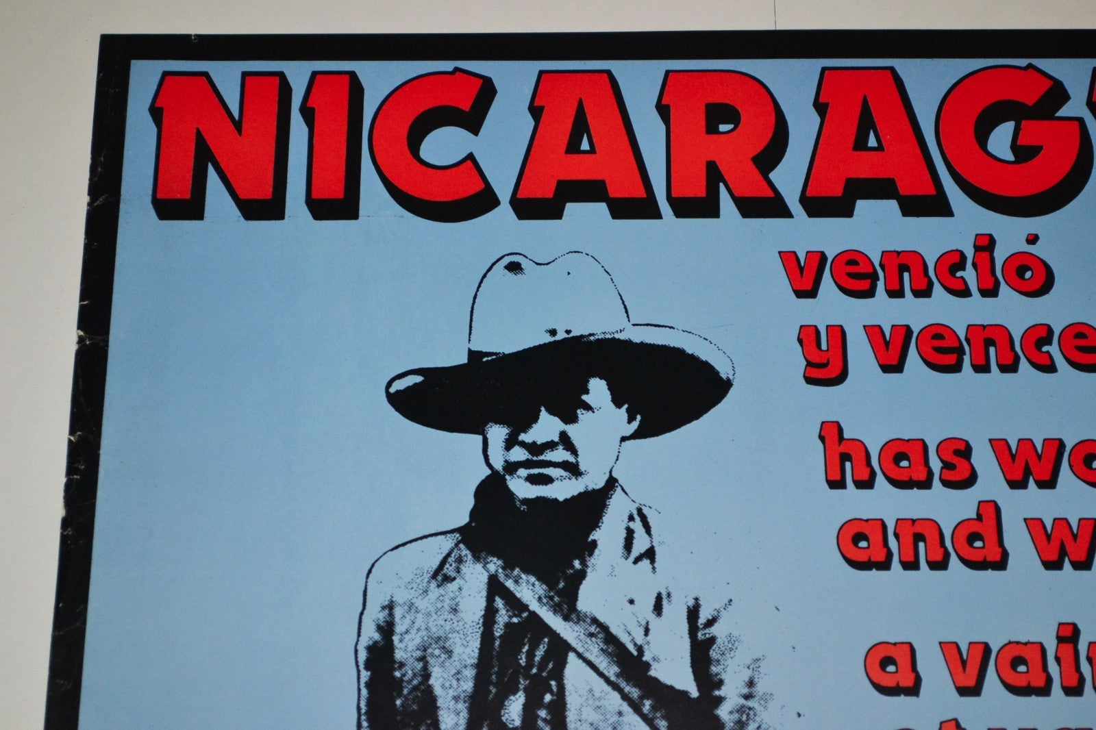 1983 Cuban ORIGINAL Political Poster.NICARAGUA Revolution.Sandino.Sandinistas
