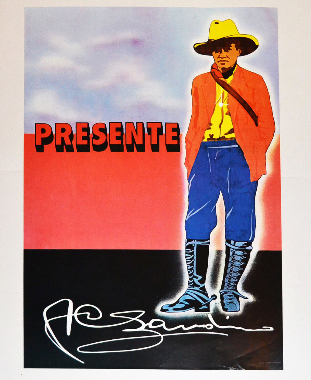 1985 Original Cuba Political Poster.Cold War Graphics.Nicaragua.Sandino.History.