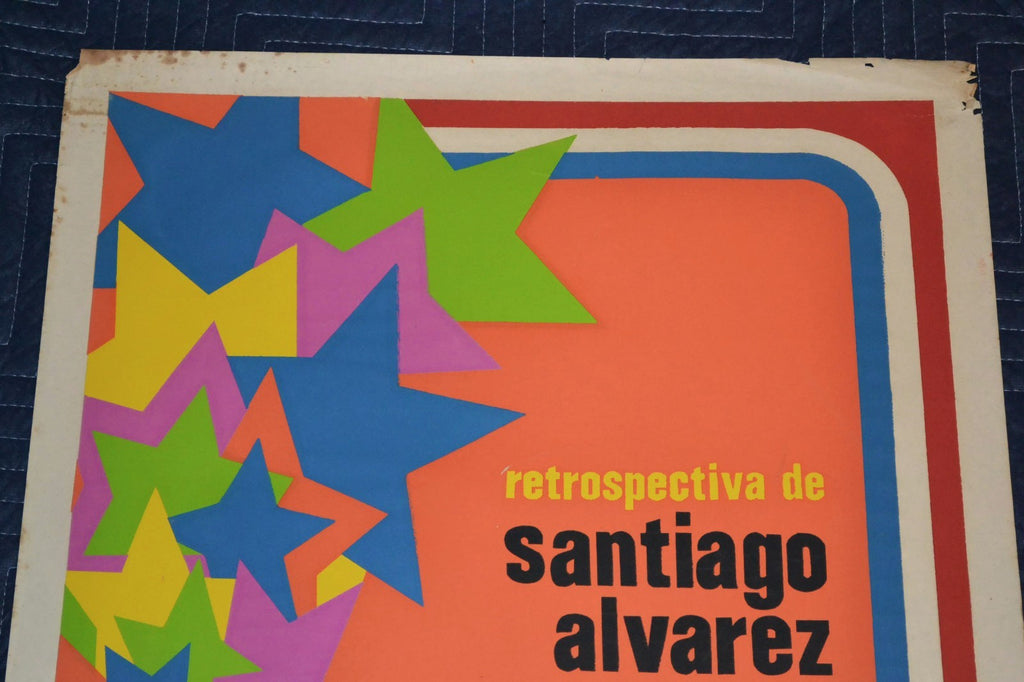 1986 Original Cuban Silkscreen Movie Poster.Santiago Alvarez retrospective.Art