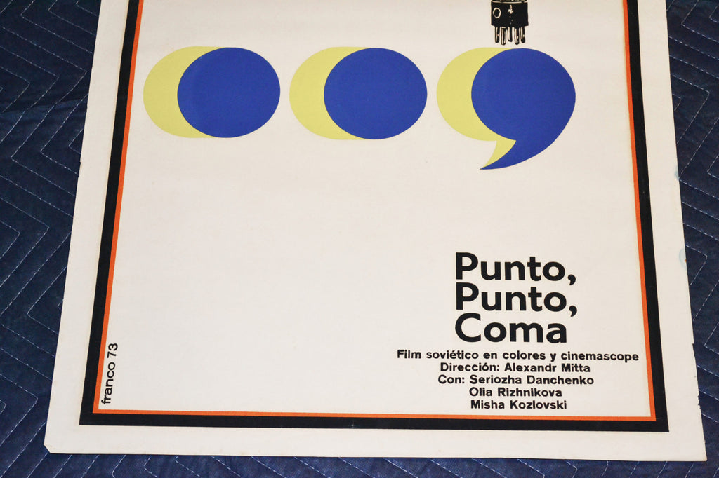 1973 Original Cuban Silkscreen Movie Poster.Punto coma.Russian Mitta.5U4 vacuum