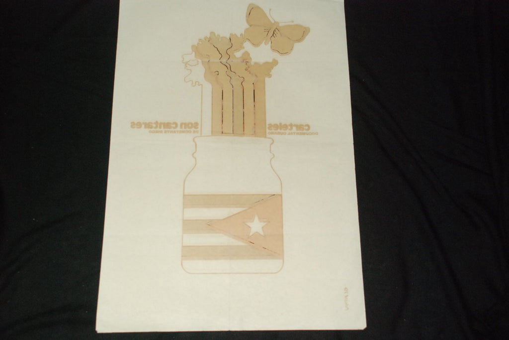 1979 Original Cuban Movie Poster"Carteles son Cantares"Flag rainbow to butterfly