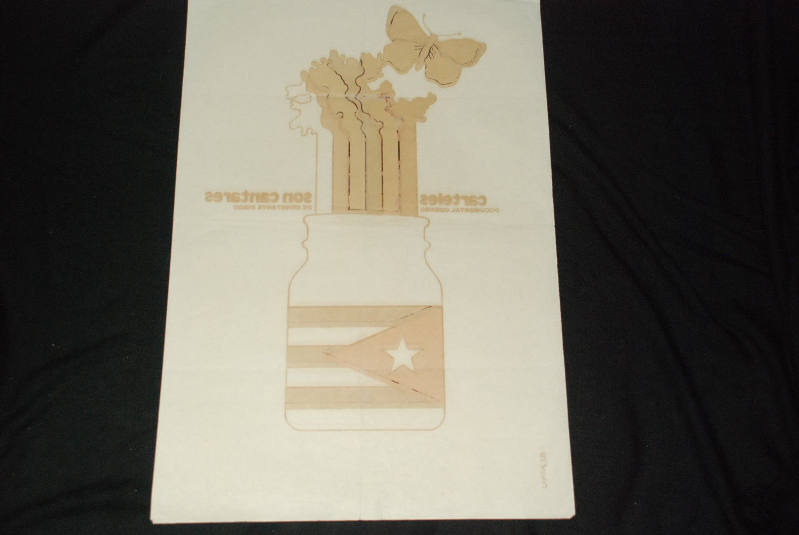 1979 Original Cuban Movie Poster"Carteles son Cantares"Flag rainbow to butterfly