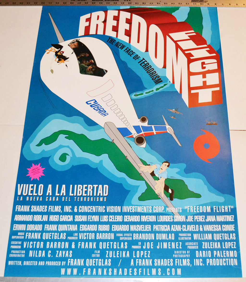 Original Cuban movie Poster.Freedom Flight.CubanAmerican art.Exiles.Miami.Castro