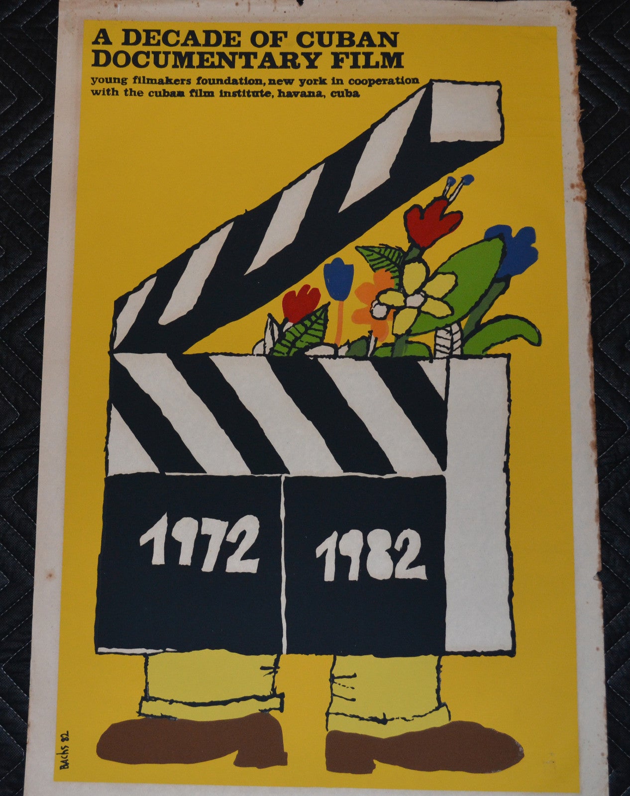 1982 Original Cuban Movie Poster.Tropical.Decade Cinema.New York Filmakers art