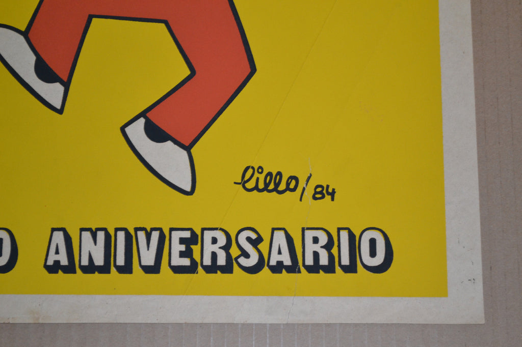 1984 Cuban Original SILKSCREEN Poster.Matojo.Comic Pionero.Animated Cuba.Art