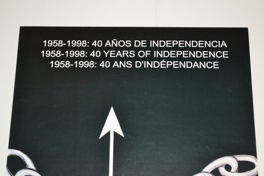 1998 Cuban Political Poster.Anti-Colonialism Racism.GUINEA.Africa.Tribal.SIGNED!