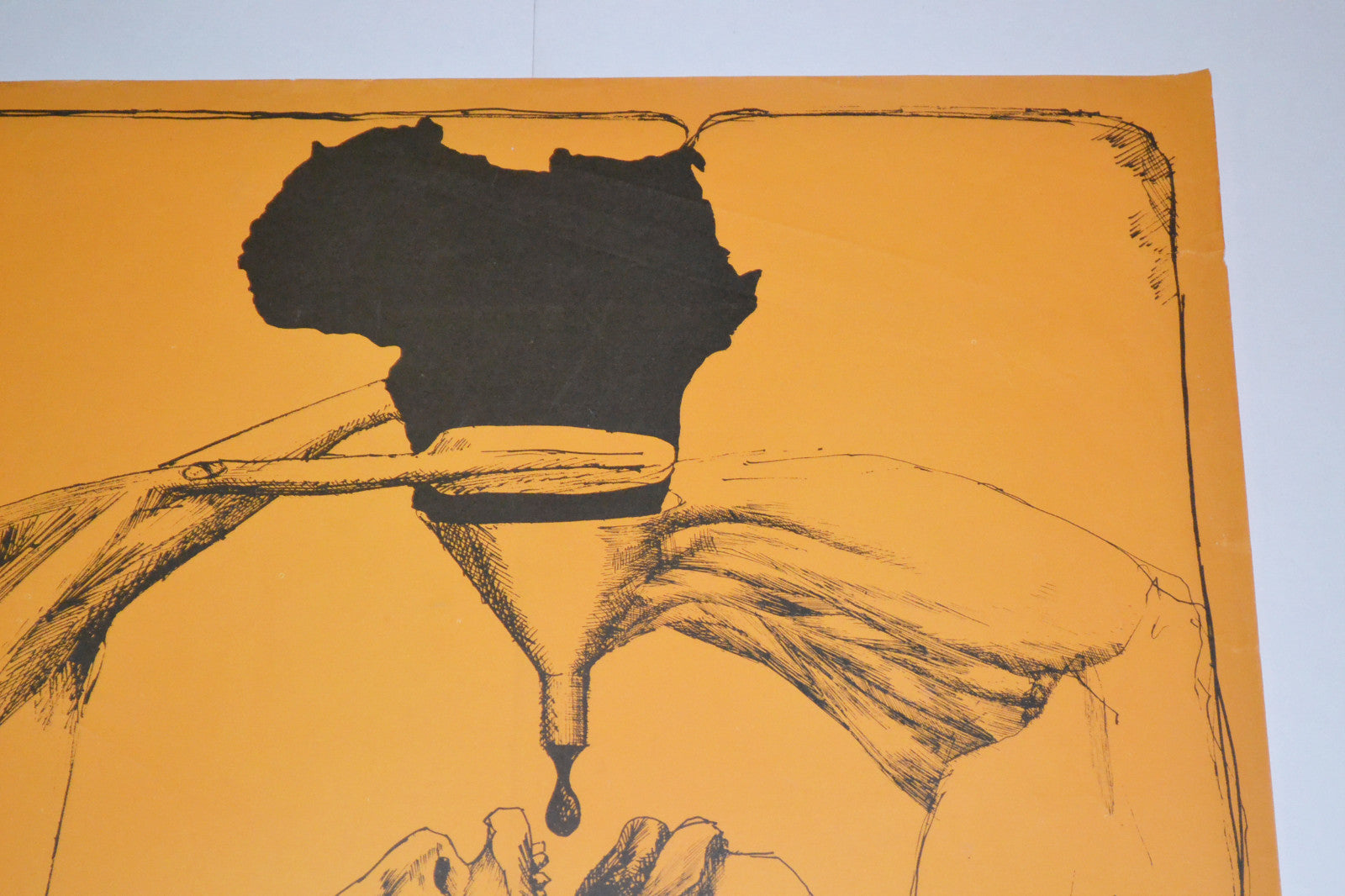 1972 Cuban Original Political Poster.Anti Apartheid history.AFRICA.African art