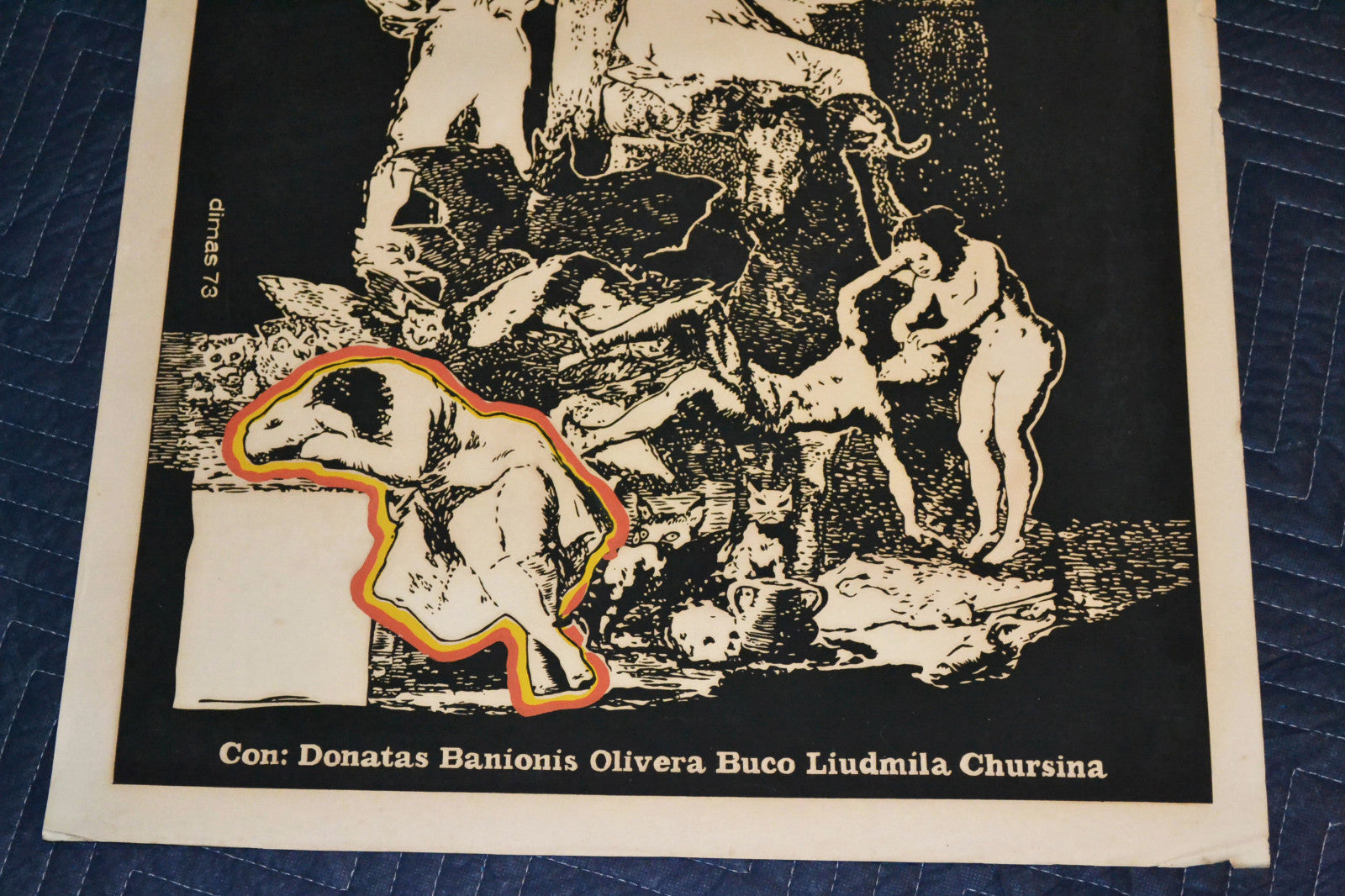 1973 Original Cuban Silkscreen Movie Poster"Goya"Spanish painter.Konrad Wolf art