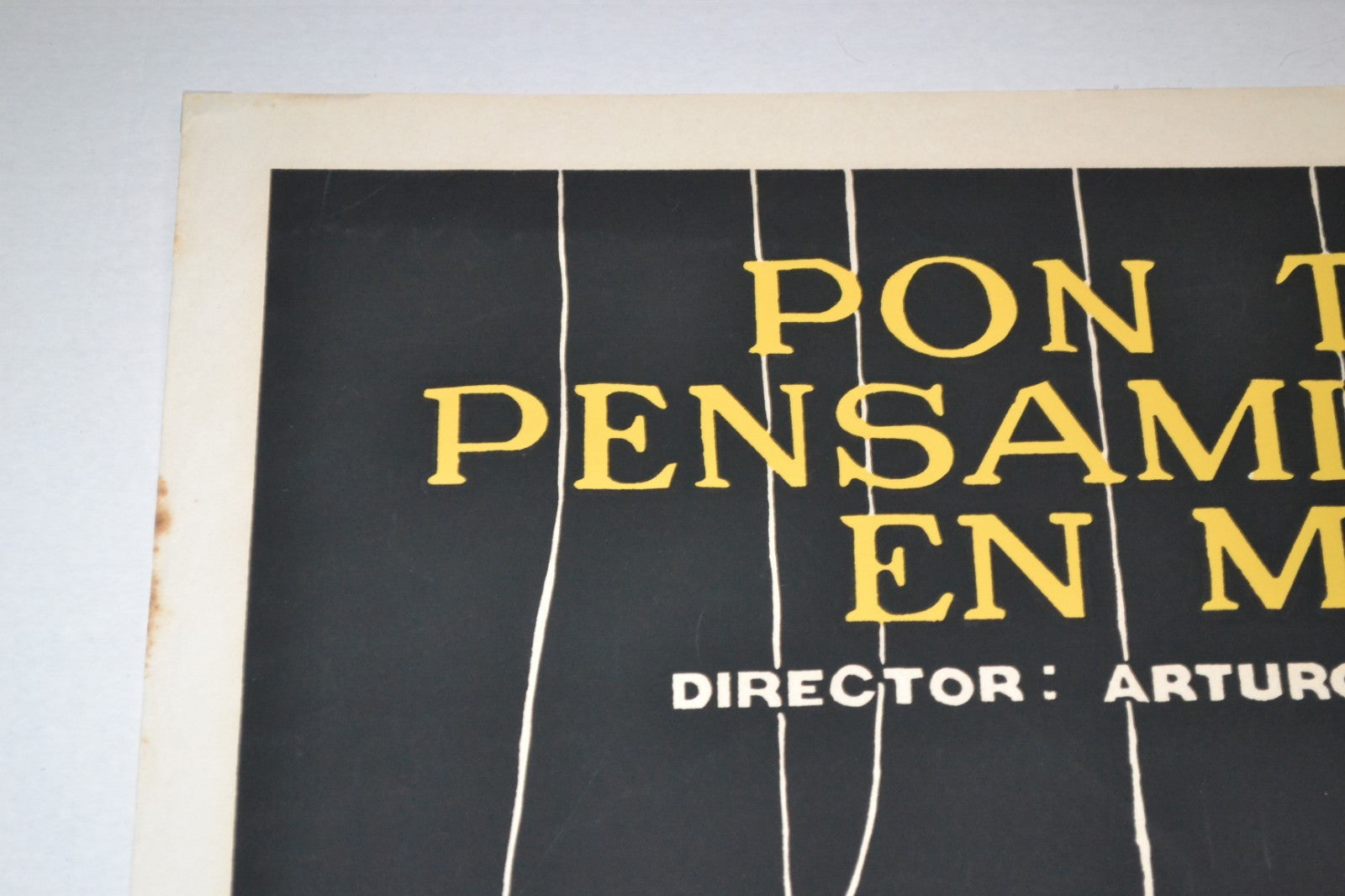 1996 Original Cuban Silkscreen Movie Poster.Pon tu pensamiento en mi.Christ art