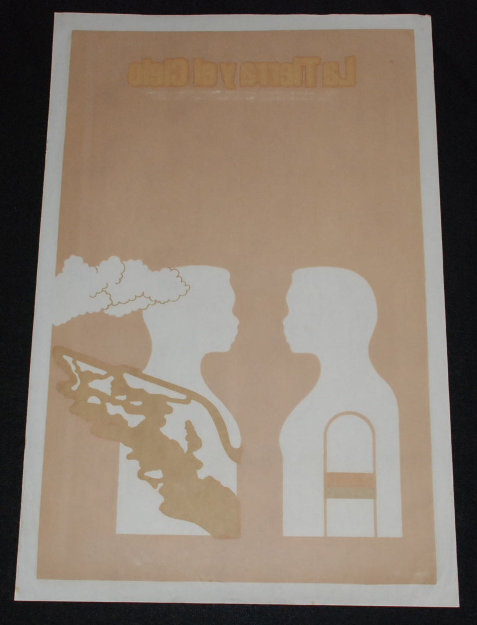 1978 Original Cuban Silkscreen Movie Poster.Tierra cielo"Heaven/Earth"Angel art