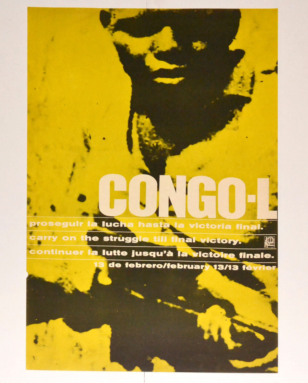 1968 Cuban Political Poster.Anti-Coloniasm History.CONGO Solidarity.Africa art