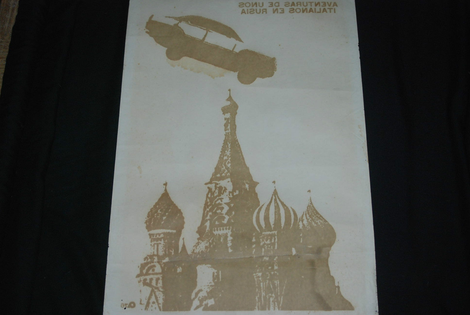 1976 Original Cuban Movie Poster.Plakat.Affiche.Italians in RUSSIA.Soviet film