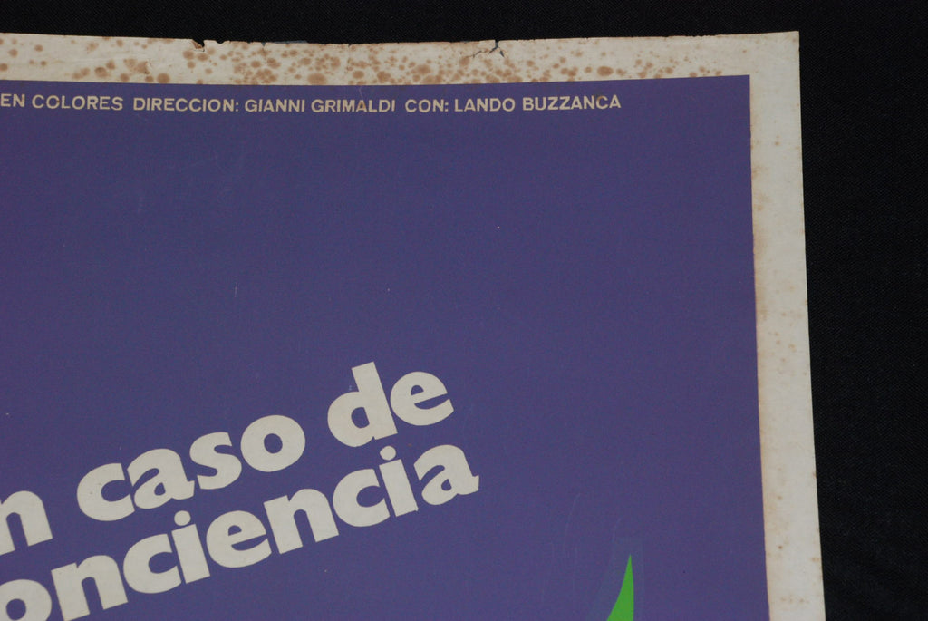 1972 Original Cuban Movie Poster"Conscience"Italian Gianni Grimaldi  art film