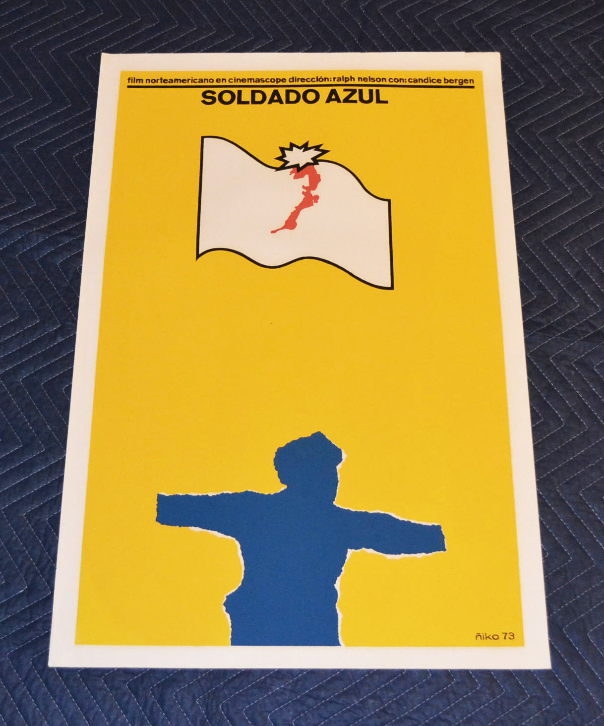 1973 Original Cuban Silkscreen Movie Poster.Soldier Blue.American art film.
