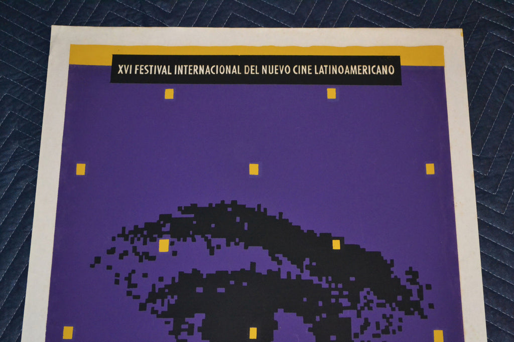 1994 Original Cuban Silkscreen Movie Poster"16th Cinema film art Festival.Purple