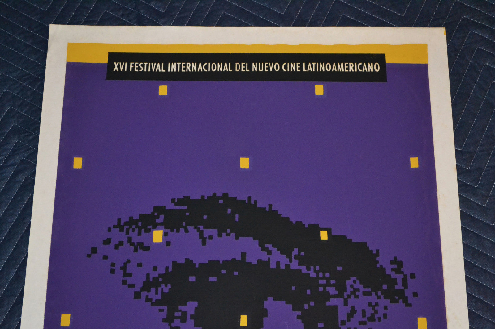 1994 Original Cuban Silkscreen Movie Poster"16th Cinema film art Festival.Purple