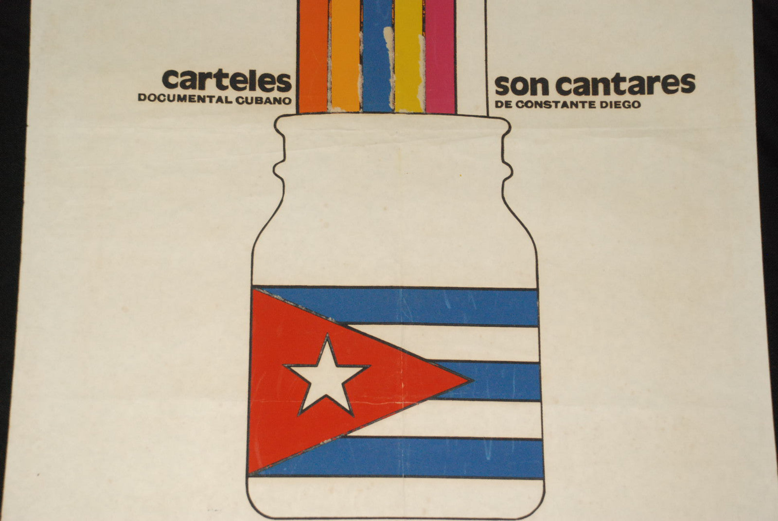 1979 Original Cuban Movie Poster"Carteles son Cantares"Flag rainbow to butterfly