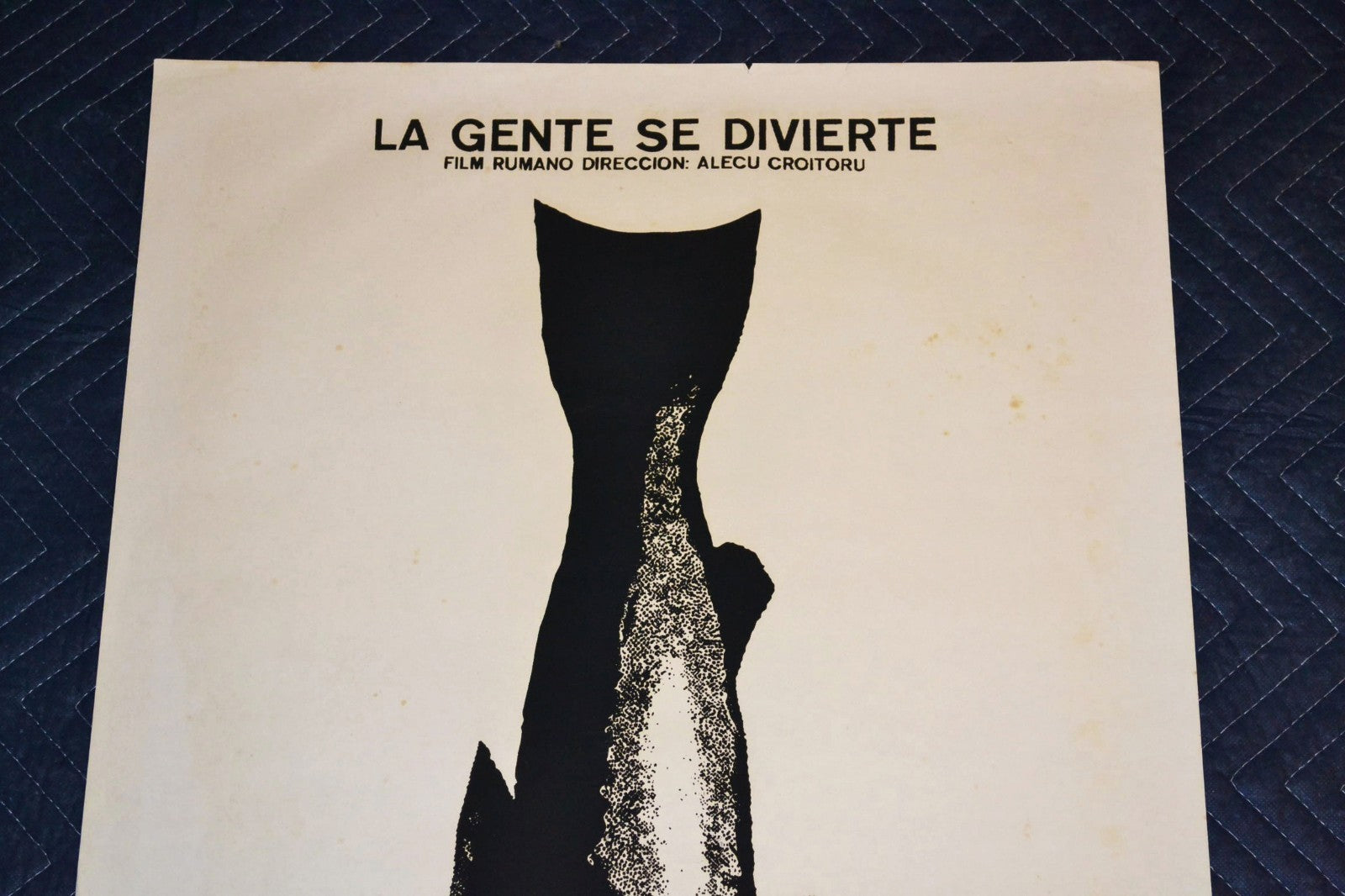 1975 Original Silkscreen movie Poster.People have fun.Fish.Fishing bait.Romanian