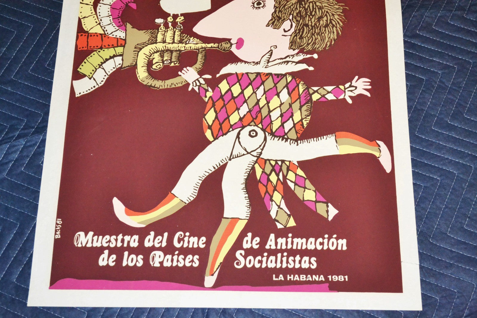 1981 Cuban ORIGINAL Movie Poster.Plakat.Affiche.affisch"Socialist Buffoon"art