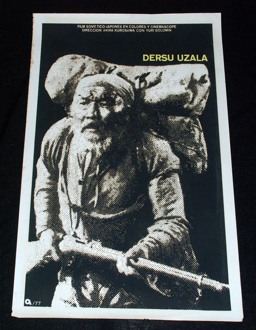 1977 Original Silkscreen Cuban Movie Poster"DERSU UZALA"Japan Kurosawa Art.