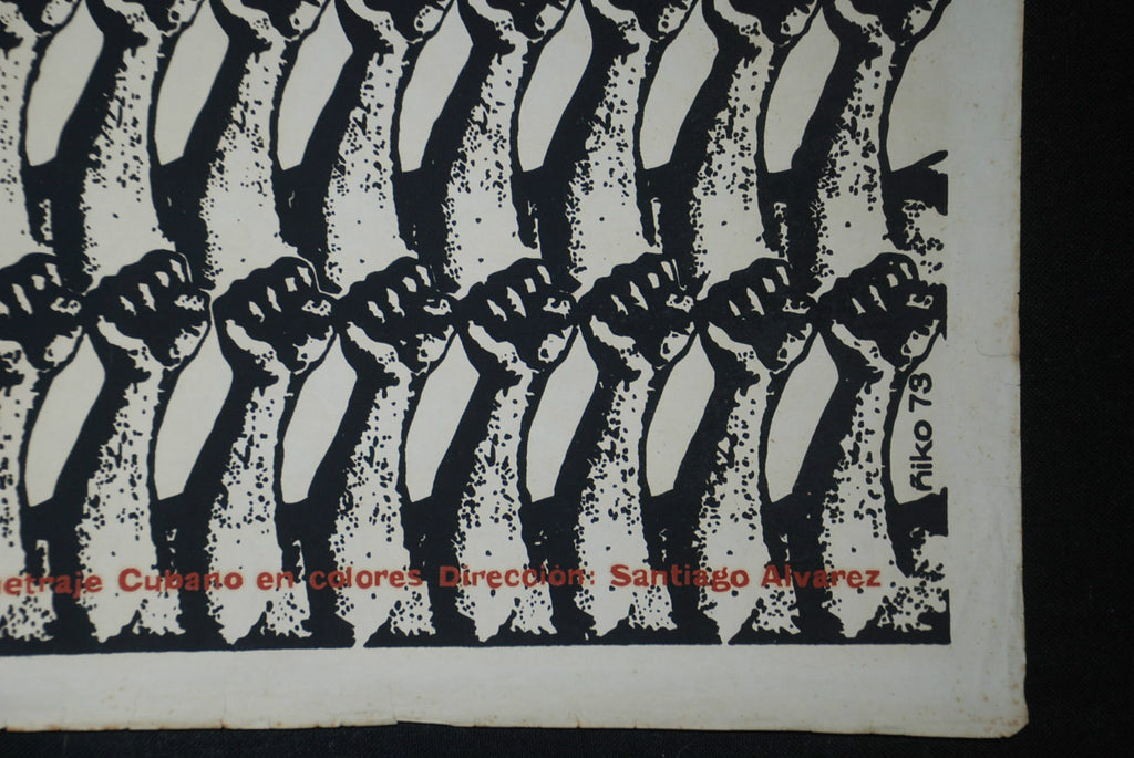 1973 Original Cuban Movie Poster"The SKY WAS TAKEN ON ASSAULT"Santiago Alvarez.