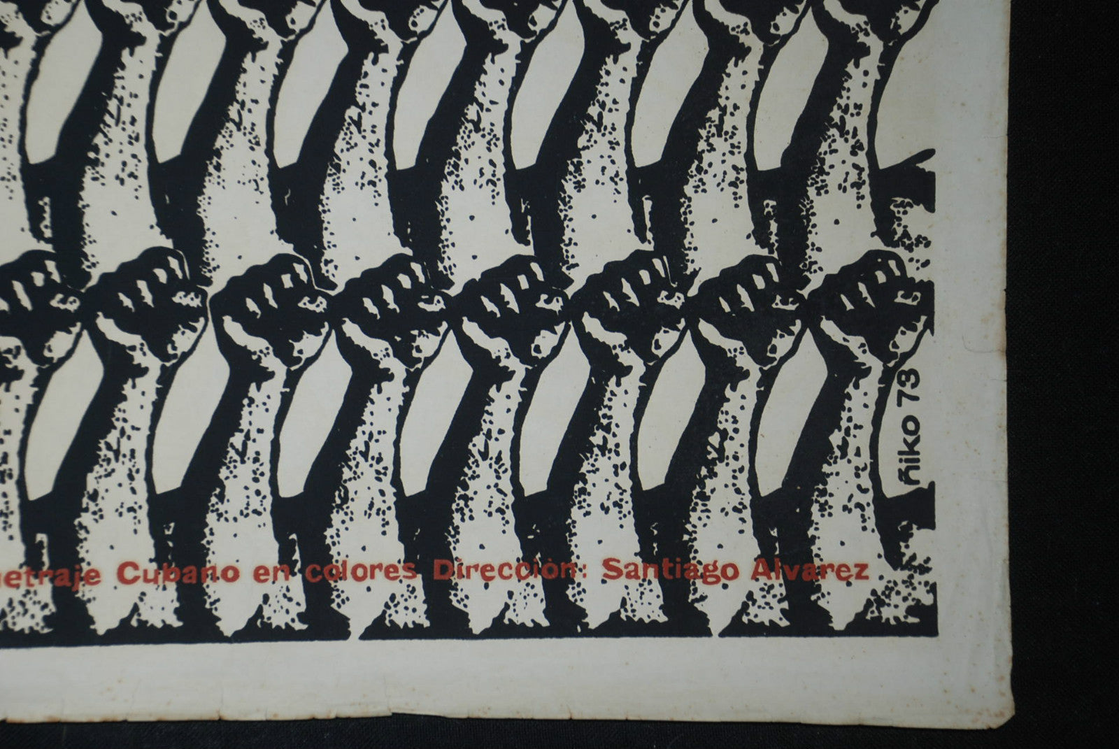 1973 Original Cuban Movie Poster"The SKY WAS TAKEN ON ASSAULT"Santiago Alvarez.