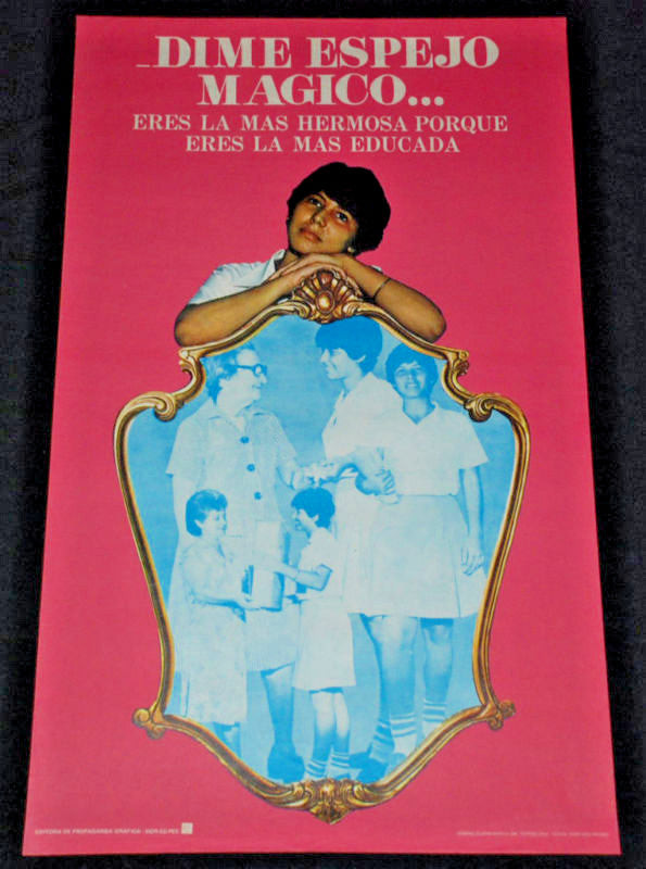 1984 Cuban Original Poster.Genuine.Magic Mirror"Kirtch art.Decorative.Rare decor