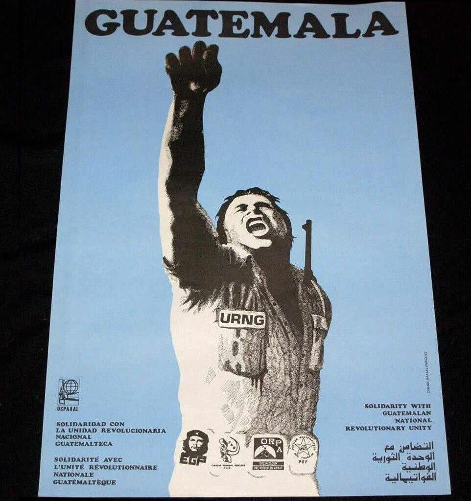 1982 Original Cuban Political OSPAAAL Poster.GUATEMALA.URNG.CHE GUEVARA.Historic