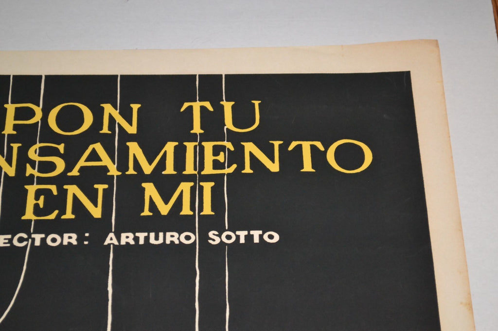 1996 Original Cuban Silkscreen Movie Poster.Pon tu pensamiento en mi.Christ art