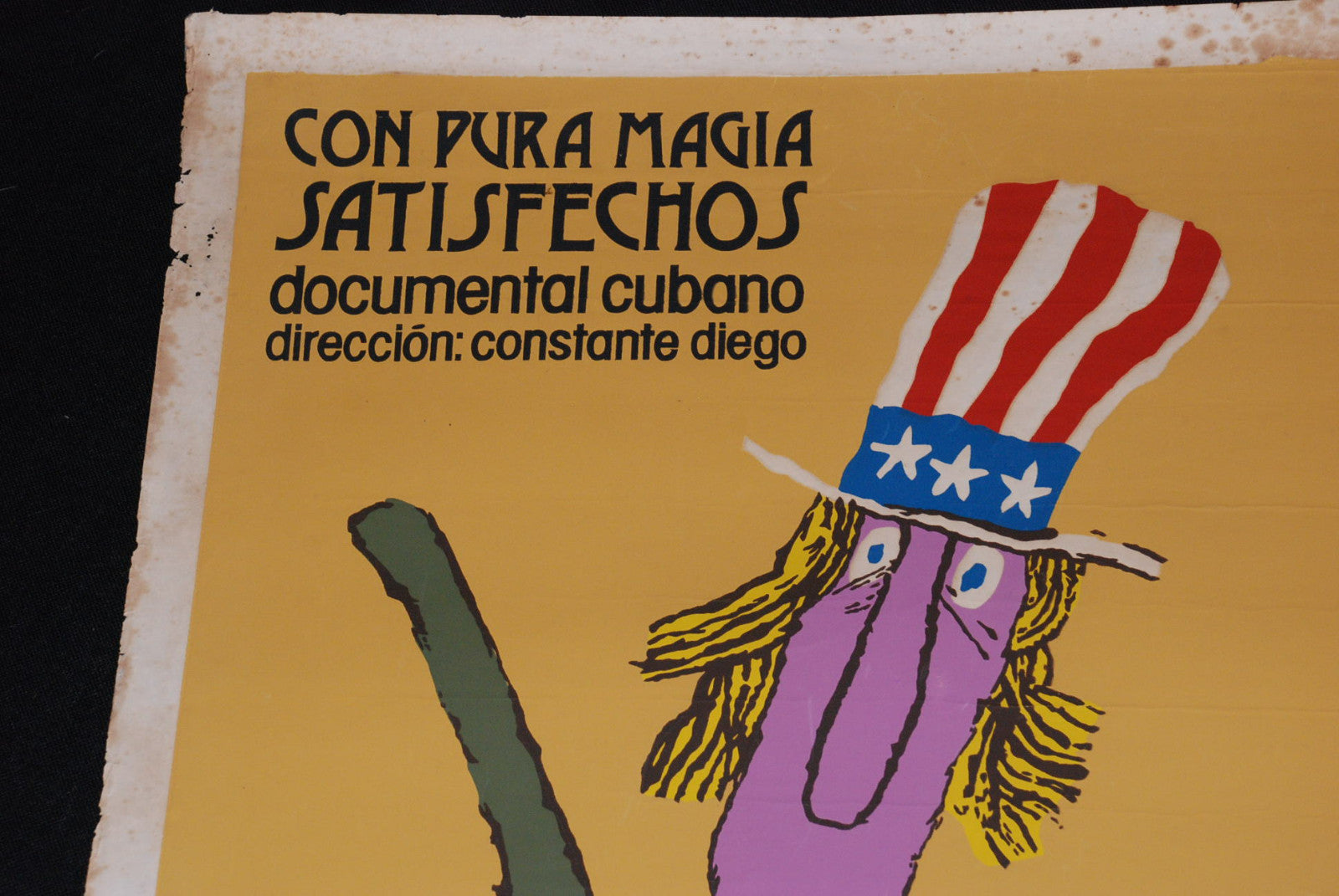 1984 Original Cuban Movie Poster"Uncle Sam Cooking"Cold War graphic design art