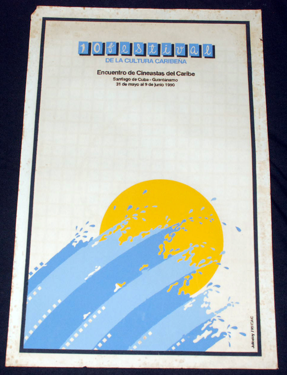 1990 Original Cuban Movie Poster.Plakat.Affiche.affisch"Caribbean art Festival