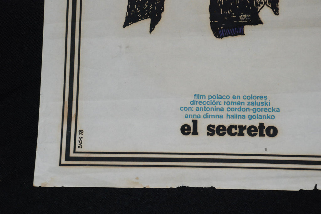 1978 Original Cuban Movie Poster"The Secret"Polish Poland Roman Zaluski art film