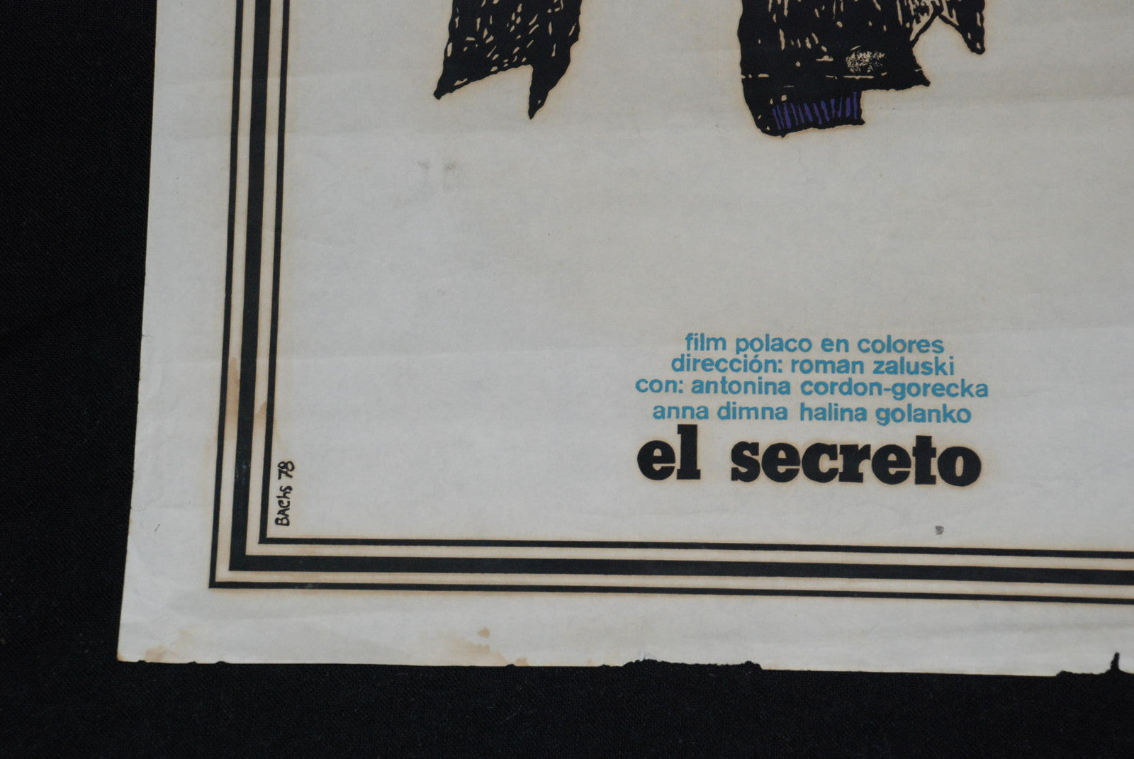 1978 Original Cuban Movie Poster"The Secret"Polish Poland Roman Zaluski art film