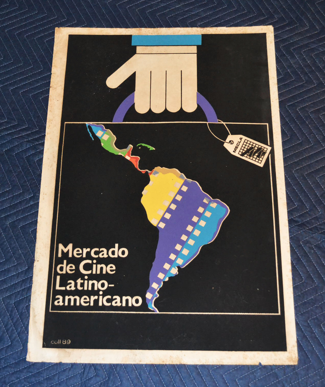 1989 Original Cuban Silkscreen Movie Poster.Mercado de cine Latinoamericano.Art