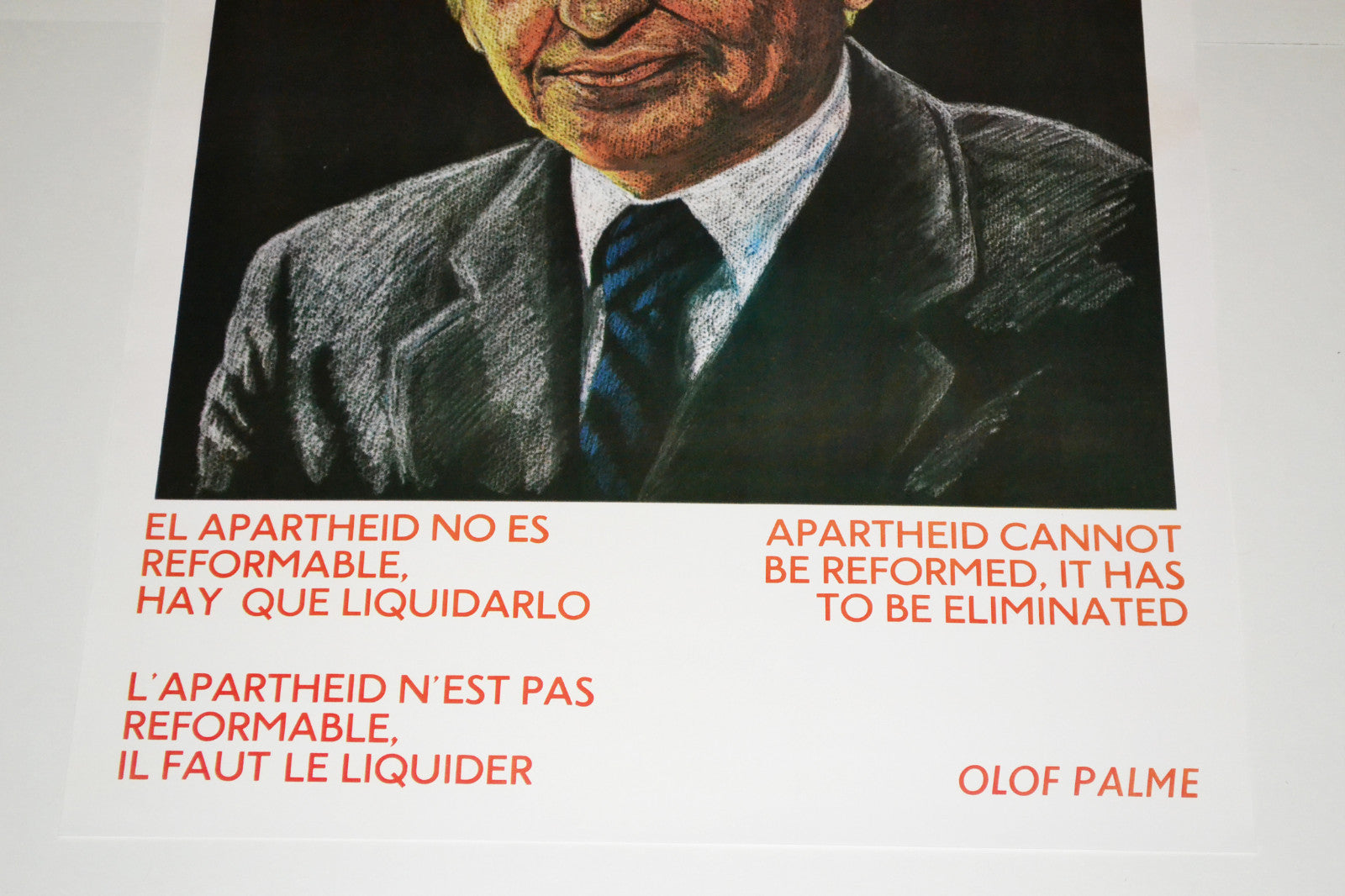 1986 Original Cuba Political Poster.South Africa.Anti-Apartheid.Olof Palmer