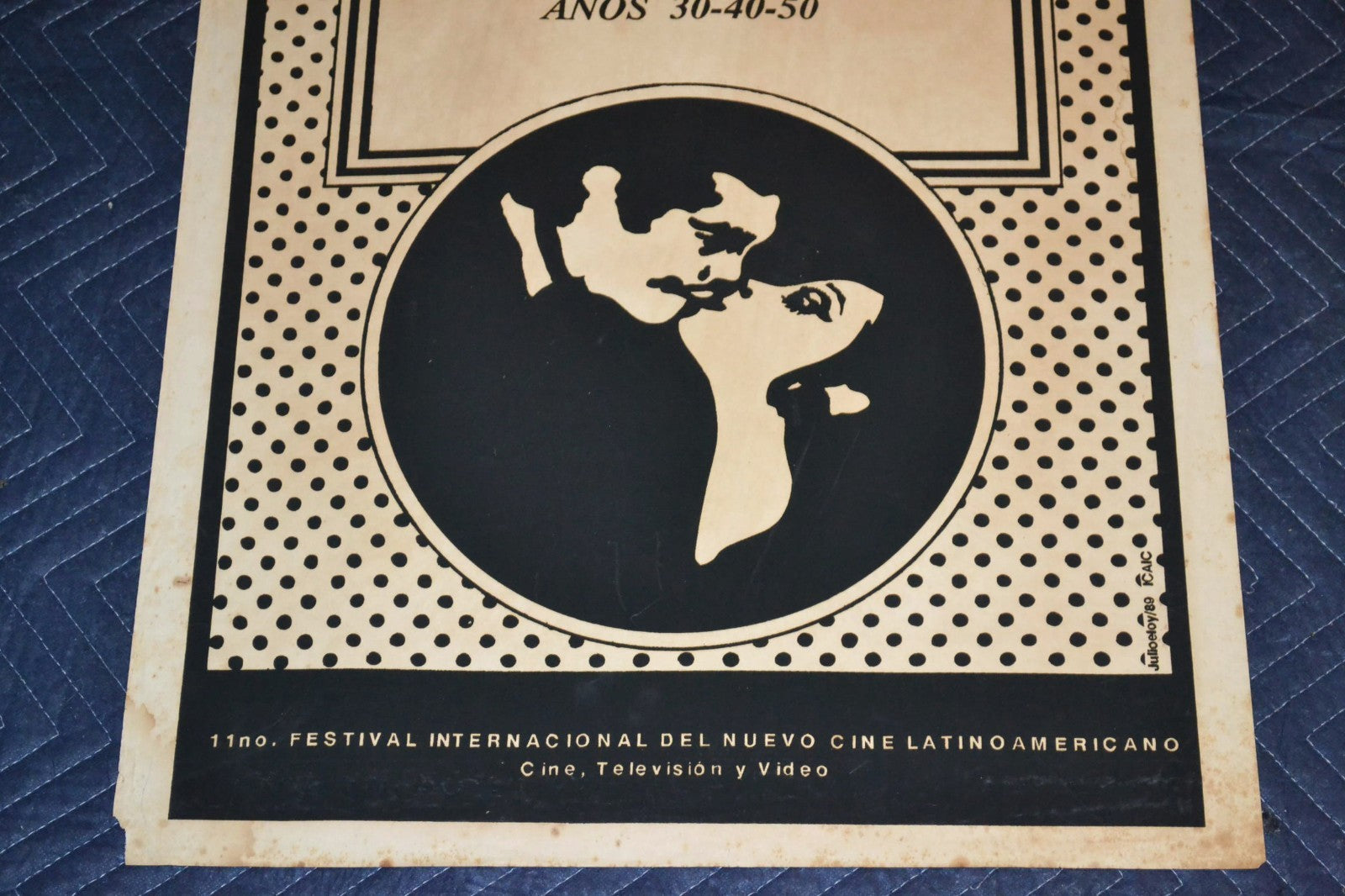 1980 Original Cuban Silkscreen Movie Poster.Festival of Latin American cinema.