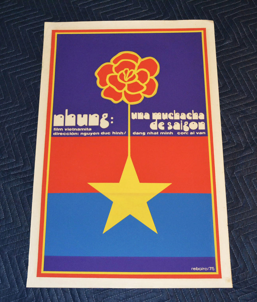 1975 Original Cuban Silkscreen Movie Poster.Nhung the girl from Saigon.Vietnam.