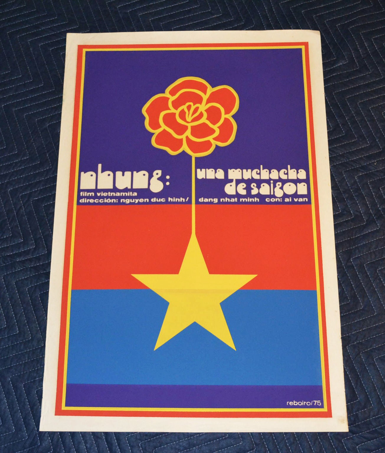 1975 Original Cuban Silkscreen Movie Poster.Nhung the girl from Saigon.Vietnam.